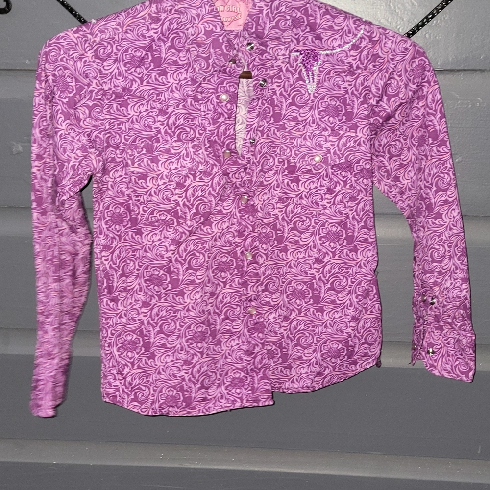 Purple Patterned Kids Shirt